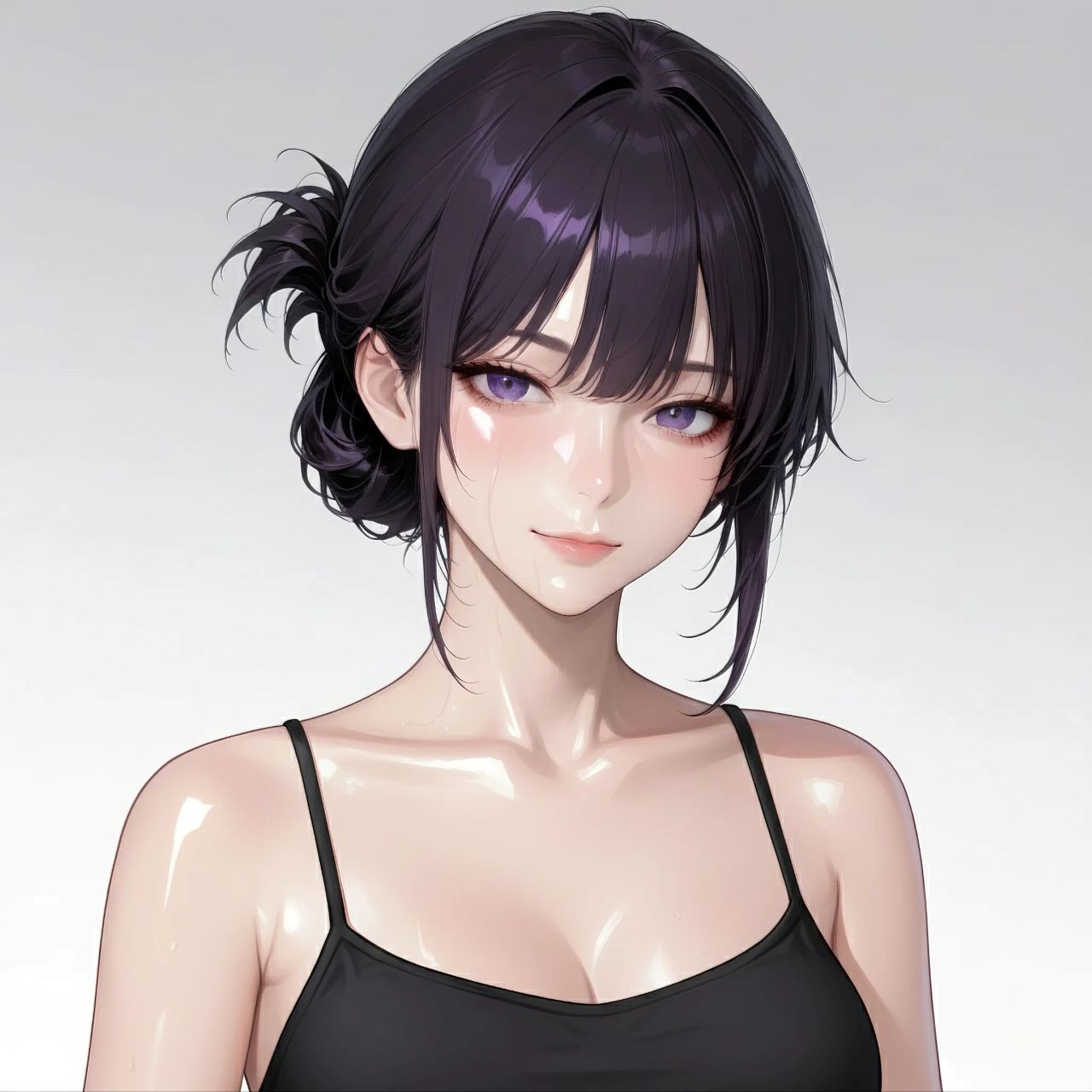 AIイラストの肌の種類：オイリーな肌をしている女性