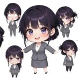 サムネイルで大活躍！AIキャラクター｜本槻優子の「ちびキャラ40選」無料画像素材（商用利用可）