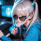 【AIイラスト無料】「キャンディ女子の生配信（7パターン）」：商用フリー素材/高解像度