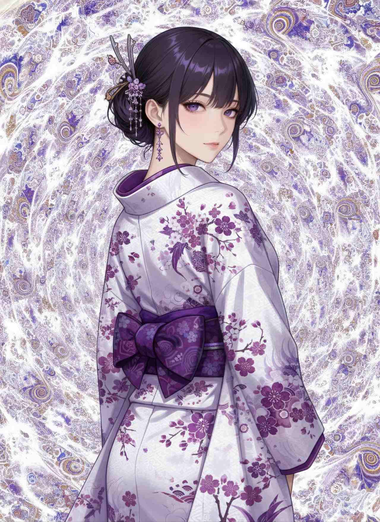 ディープドリーム（Deep Dream Style）画風のプロンプトで生成したサイケデリックな女性のAIイラスト