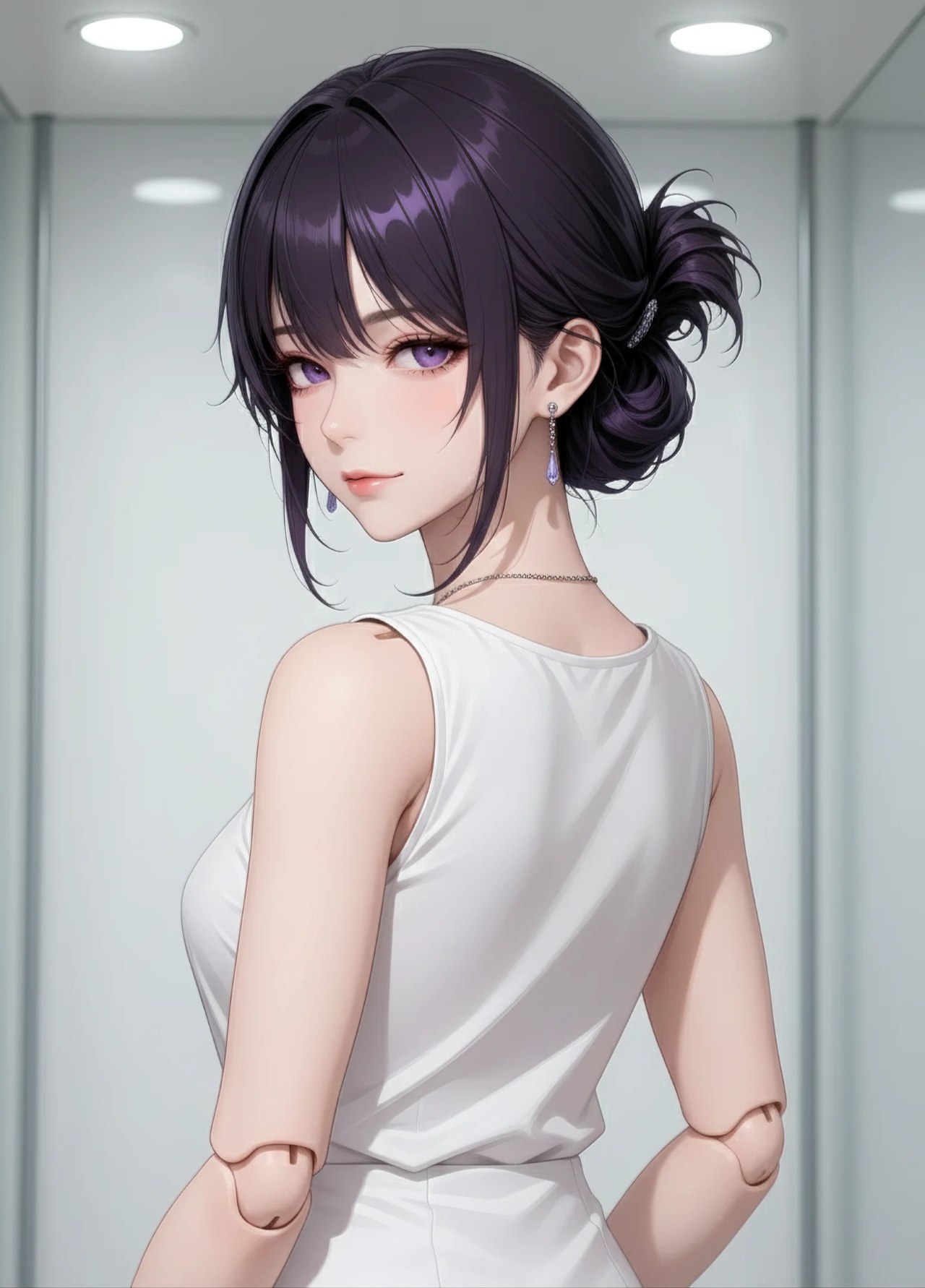 ドール・フィギュア（Doll/Figure Style）画風のプロンプトで生成した球体関節人形（BJD）のような女性のAIイラスト