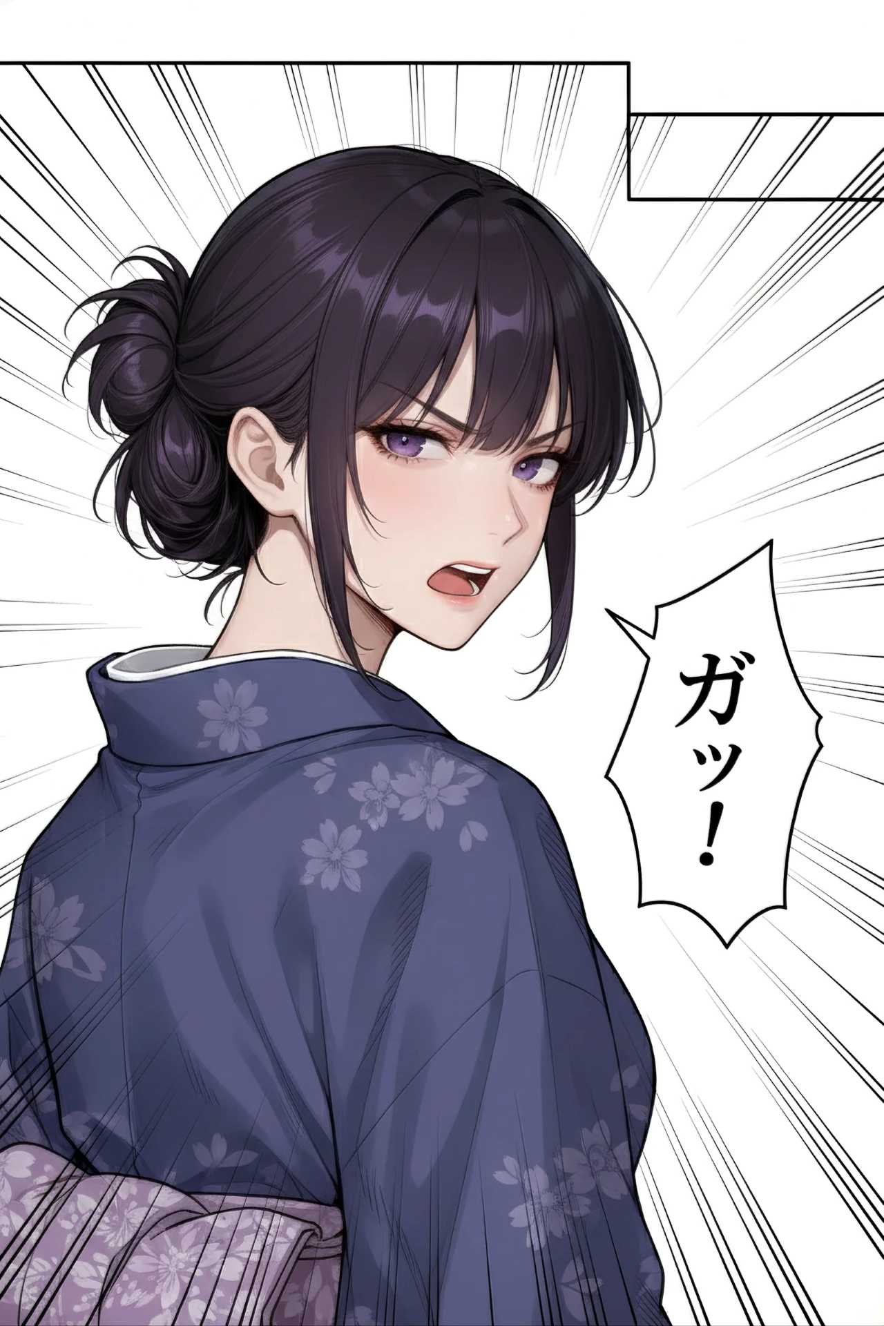 コミック・アメコミ調（Comic Book/Manga Style）画風のプロンプトで生成した吹き出しでセリフを言う女性のAIイラスト