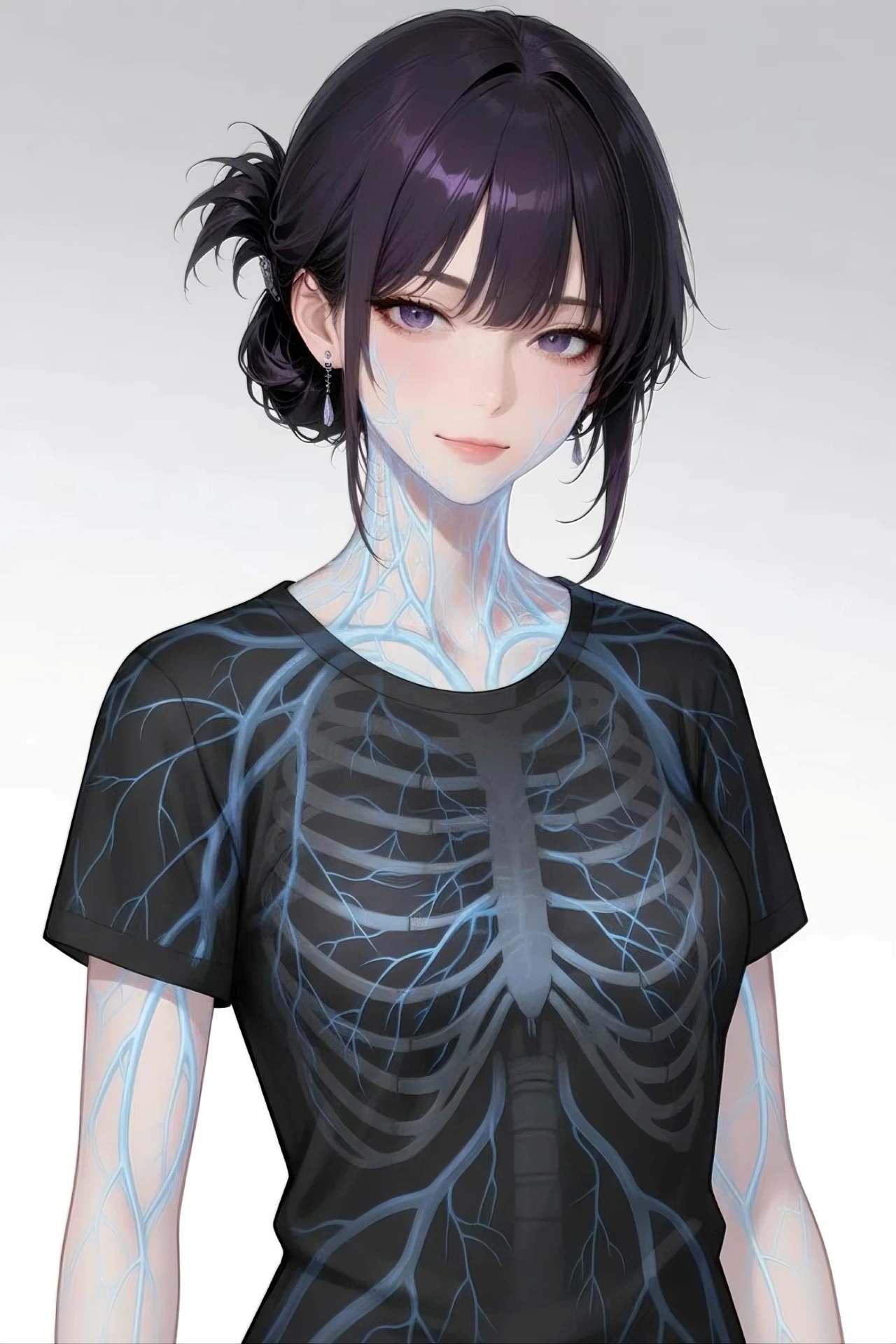 医療・科学イラスト（Medical/Scientific Illustration）画風のプロンプトで生成した人体模型の女性のAIイラスト