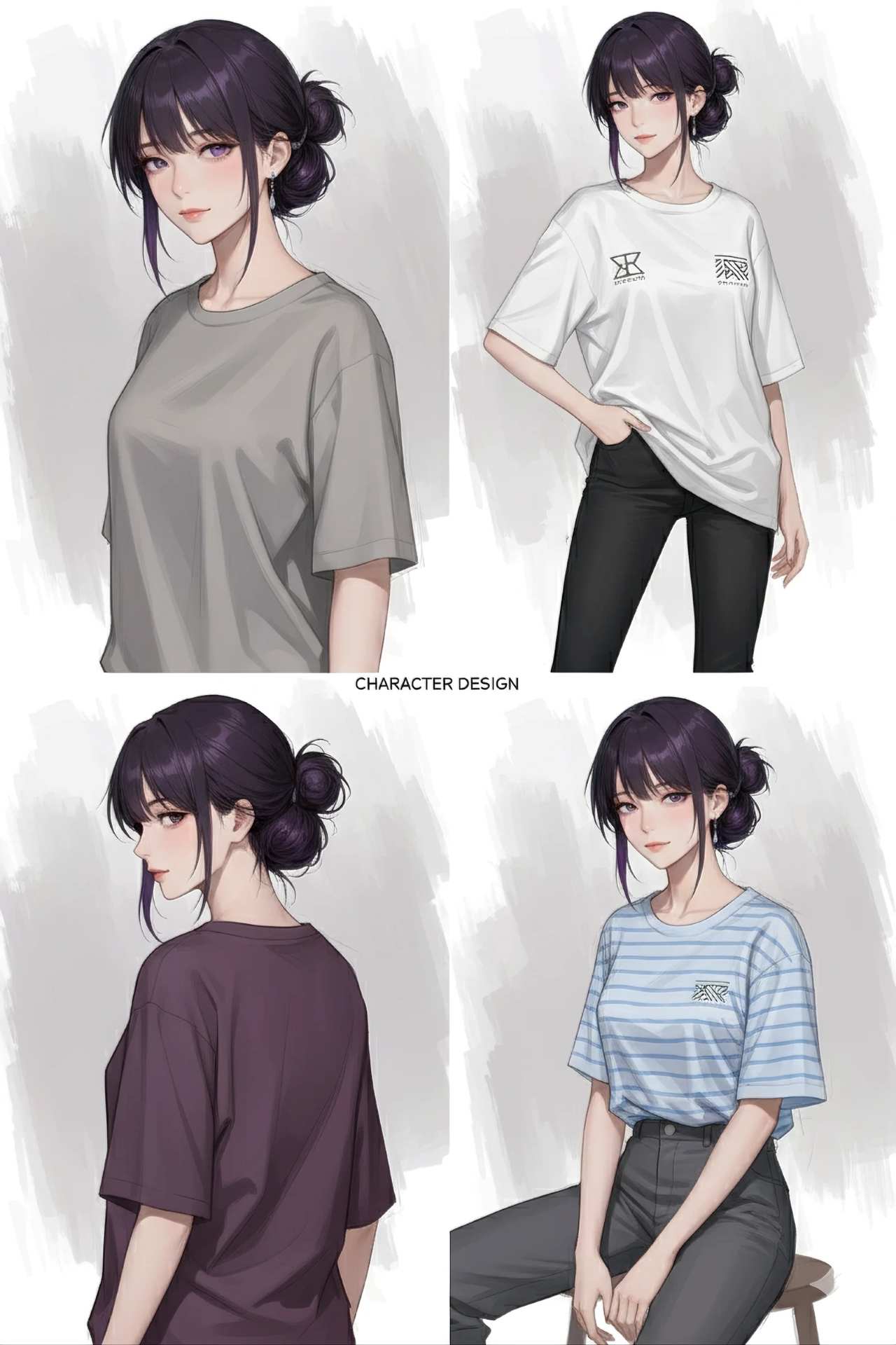 コンセプトアート（Concept Art）画風のプロンプトで生成した女性のキャラクターデザインのAIイラスト