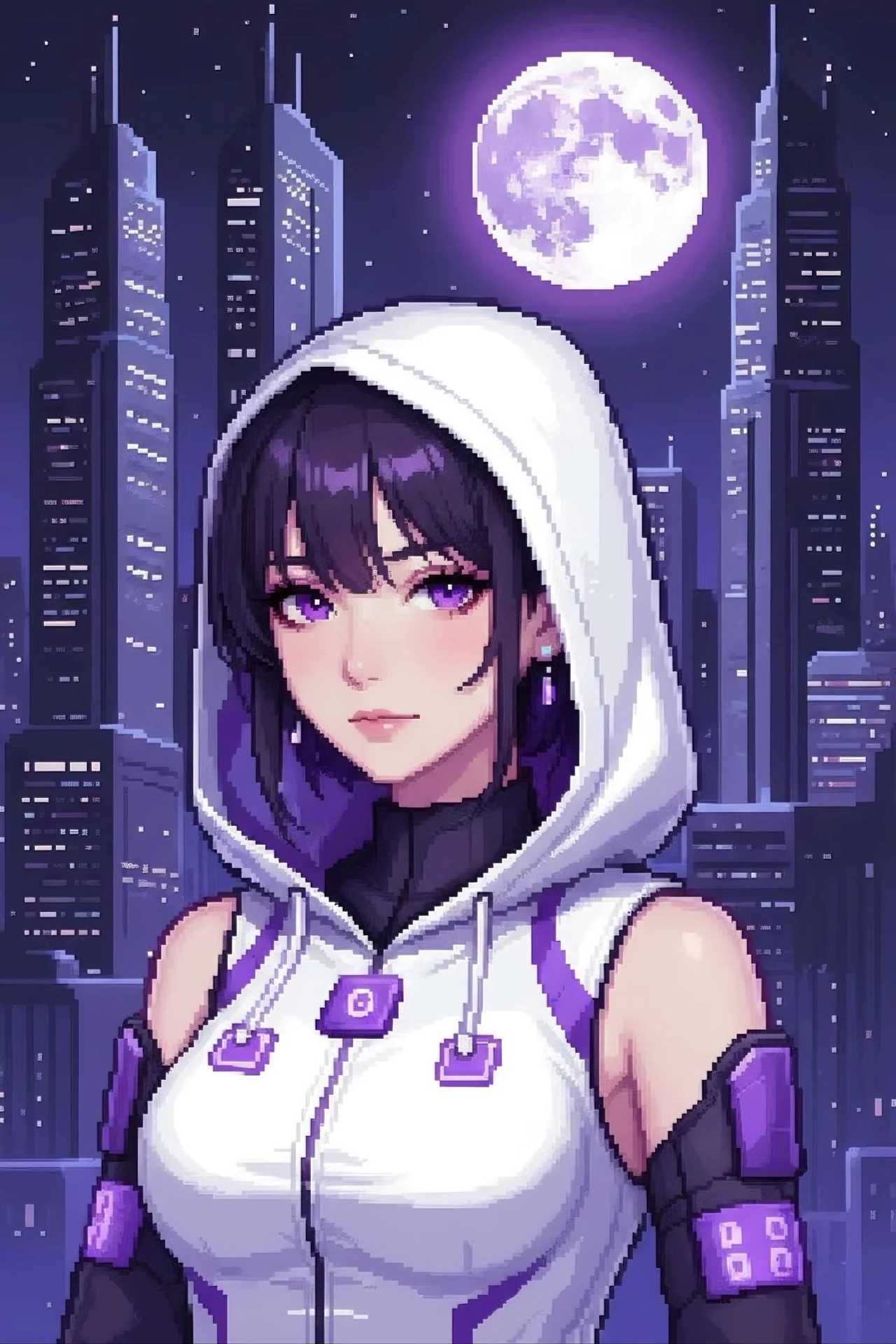 ピクセルアート（Pixel Art）画風のプロンプトで生成したドット絵やレトロゲーム風の女性のAIイラスト