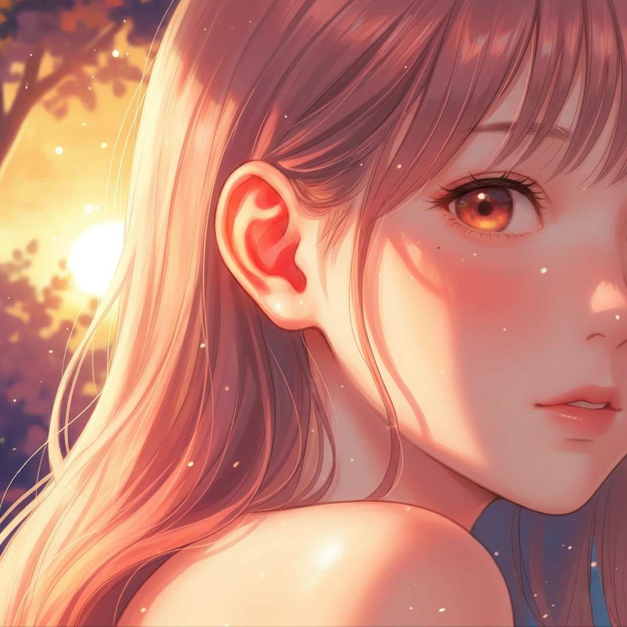 AIイラスト ライティング比較：Subsurface Scattering（サブサーフェス・スキャッタリング）の振り向く女性の画像プロンプト例