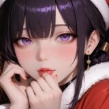 【AIイラスト無料】「本槻優子のクリスマス、サンタクロースコスチューム画像」｜商用利用可