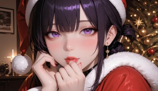 【AIイラスト無料】「本槻優子のクリスマス、サンタクロースコスチューム画像」｜商用利用可